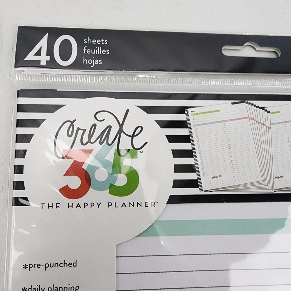 Create 365 The Happy Planner 40 Daily Planning Sheets & 5 Month Extension Set